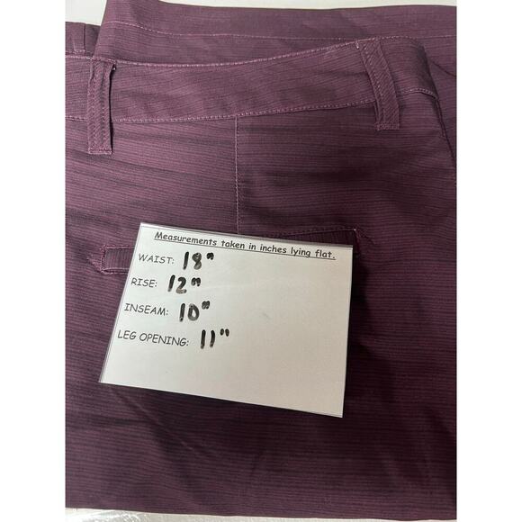 Travis Mathew Men's Golf Shorts 34 Burgundy Striped Performance - Picture 9 of 11